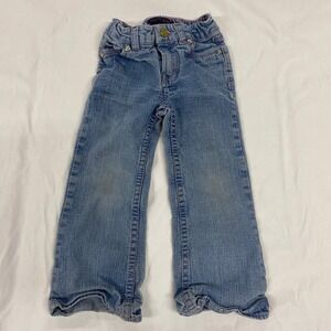 Y2K Levi's Toddler Girls Blue Bootcut Jeans Heart Pockets Pink Stitching 3T